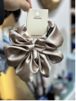 Dây buộc tóc thanh lịch khăn vuông, satin, lụa - Satin phong cách Hàn Quốc (9676)