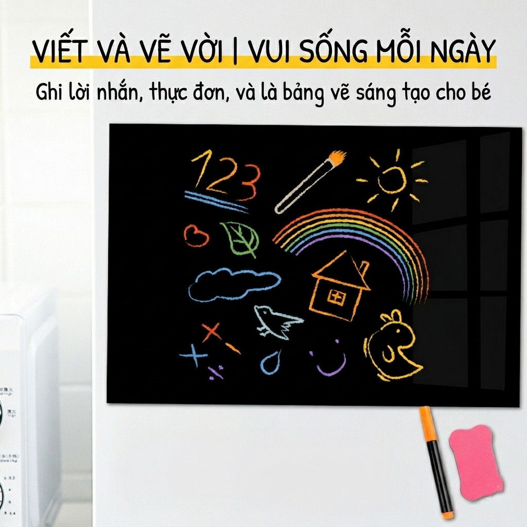 Bảng đen từ tính 42×29cm kèm bút, lau bảng K233