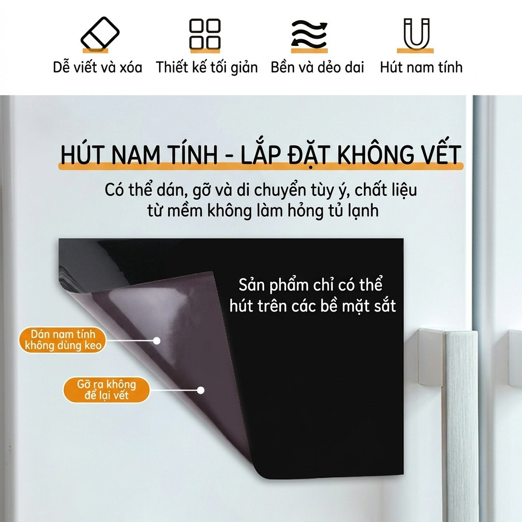 Bảng đen từ tính 42×29cm kèm bút, lau bảng K233