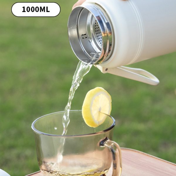 Bình giữ nhiệt inox 1L quai xách kèm lọc trà Fashion cup