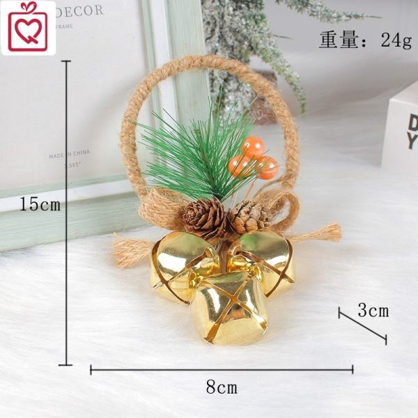 Chuông treo cửa Noel kèm cành thông, nơ
