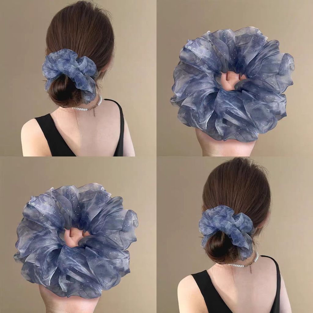 Dây buộc tóc thanh lịch khăn vuông, satin, lụa