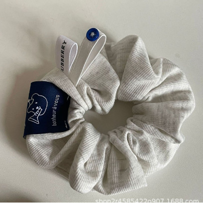 Dây buộc tóc vải mềm dễ thương nhiều mẫu - Cotton tag xanh
