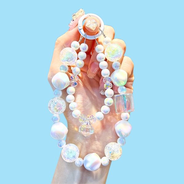 Dây móc treo điện thoại charm hạt ngôi sao - Hình vuông