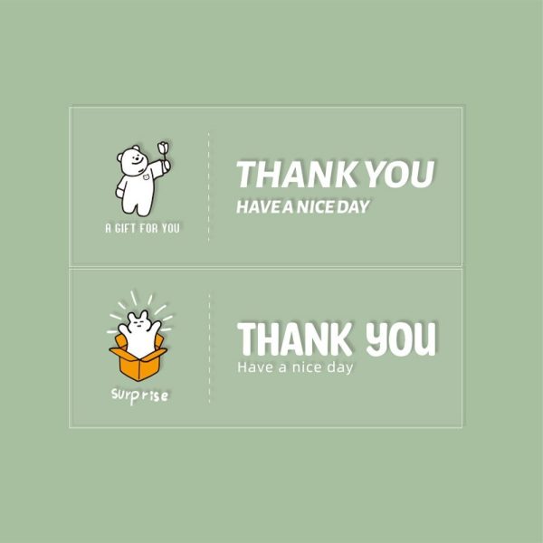Decal nhựa trong suốt Thank you, Best wishes TE20