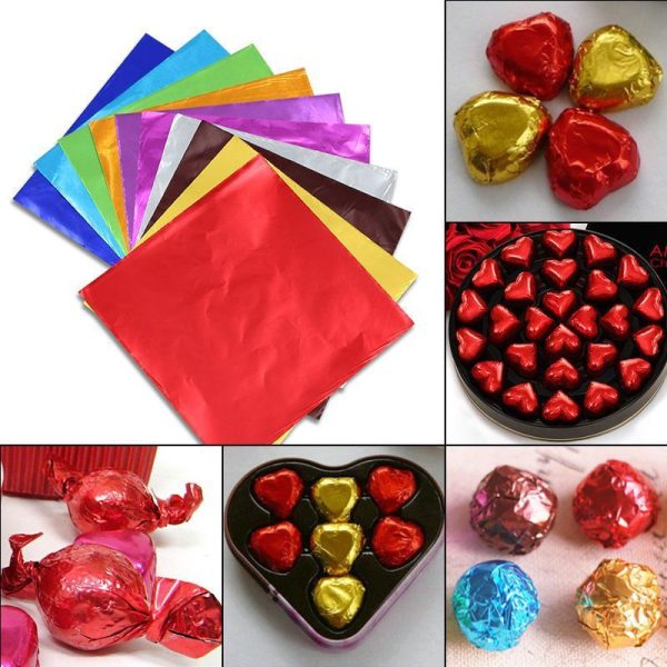 Giấy bạc gói kẹo, socola handmade (nhám/trơn, 8–15cm)