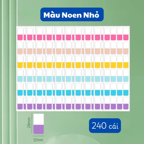 Giấy note, miếng đánh dấu trang Hàn Quốc NO60, NO34 - Đánh dấu PET NO34 - Màu neon nhỏ