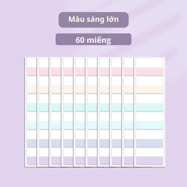 Giấy note, miếng đánh dấu trang Hàn Quốc NO60, NO34 - Đánh dấu PET NO34 - Màu sáng Lớn