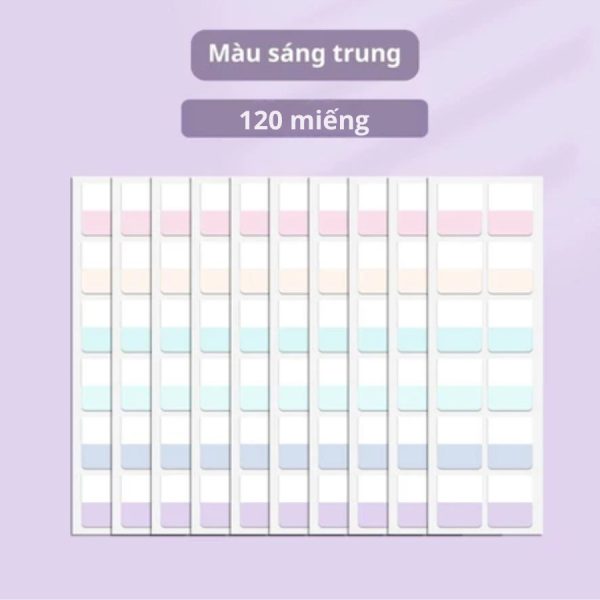 Giấy note, miếng đánh dấu trang Hàn Quốc NO60, NO34 - Đánh dấu PET NO34 - Màu sáng Trung