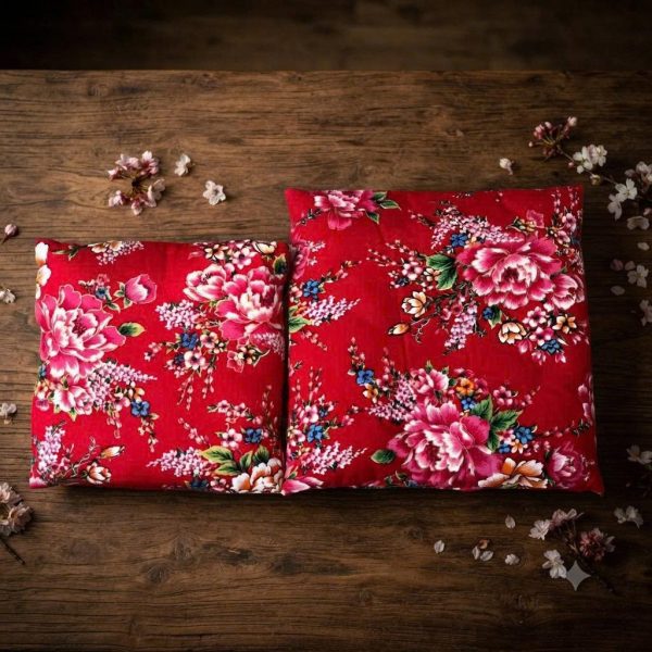 Gối đệm vải gấm hình hoa Việt Nam, cún 20–24cm