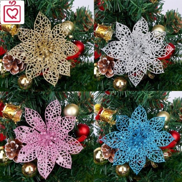 Hoa trạng nguyên vải kim tuyến 14cm