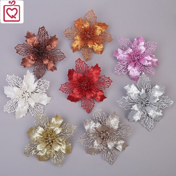 Hoa trạng nguyên vải kim tuyến 14cm