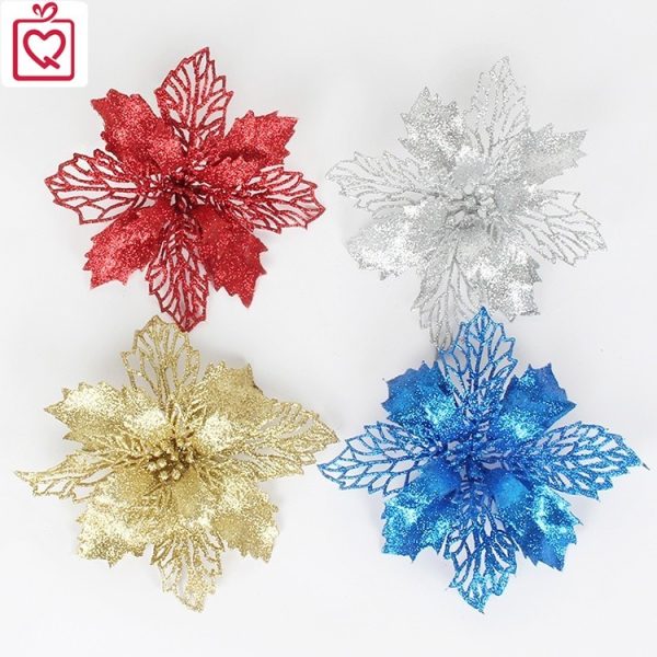 Hoa trạng nguyên vải kim tuyến 14cm