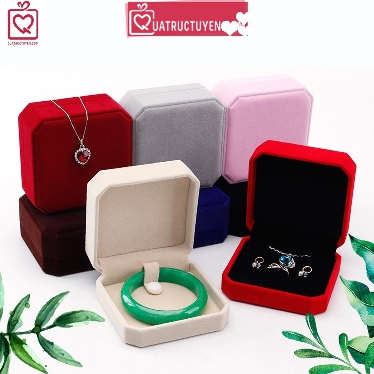 Hộp nhung đựng nhẫn đôi H08