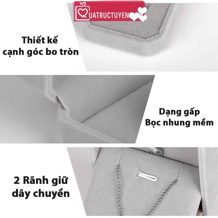 Hộp nhung đựng nhẫn đôi H08