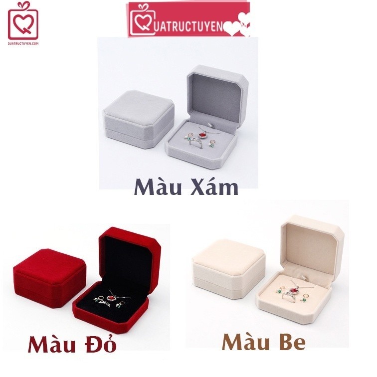 Hộp nhung đựng nhẫn đôi H08