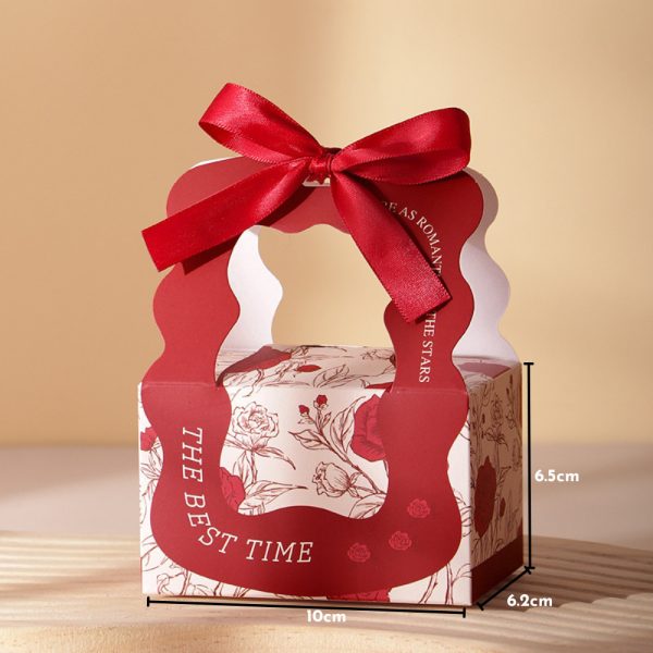 Hộp quà nhỏ hoa văn H60 10×6,5cm - Đỏ