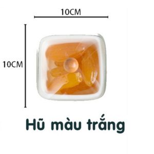 Hũ lẻ đựng mứt tết sứ trắng nắp thủy tinh