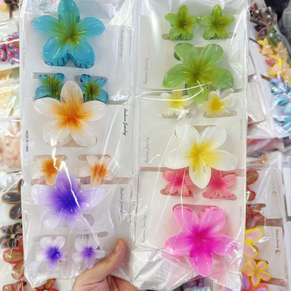 Kẹp tóc teen dễ thương, cá tính nhiều mẫu - Set 3 hoa sứ