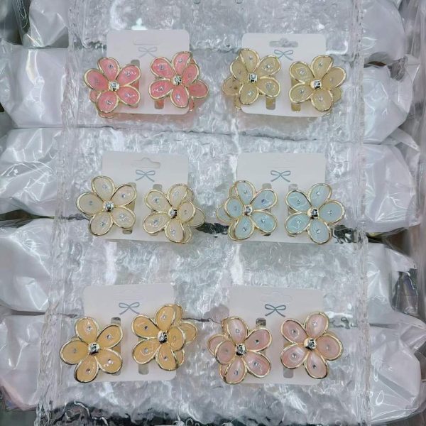 Kẹp tóc teen dễ thương, cá tính nhiều mẫu - Set đôi hoa 4cm