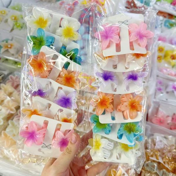 Kẹp tóc teen dễ thương, cá tính nhiều mẫu - Set đôi hoa sứ4cm