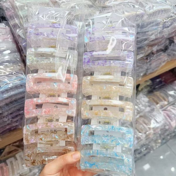 Kẹp tóc thanh lịch cho chị em: càng cua, nơ lụa - 8,5cm - Mẫu 20
