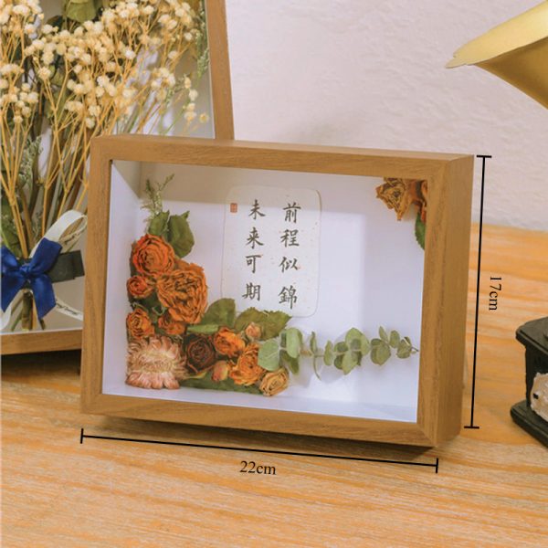 Khung ảnh gỗ trơn mặt mica 6 inch, 8 inch - 8 inch (17x22cm) Nâu Ngang
