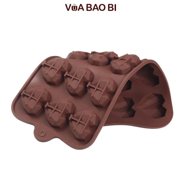 Khuôn socola silicon trái tim nhiều mẫu