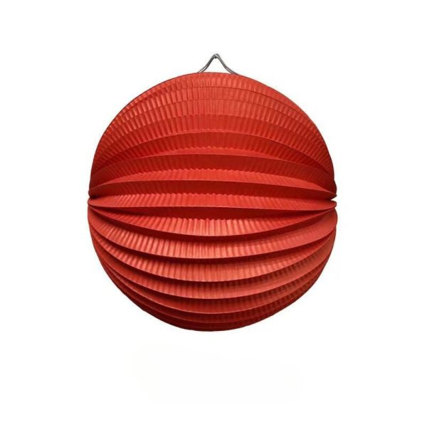 Lồng đèn giấy tròn 20cm trang trí - Đỏ