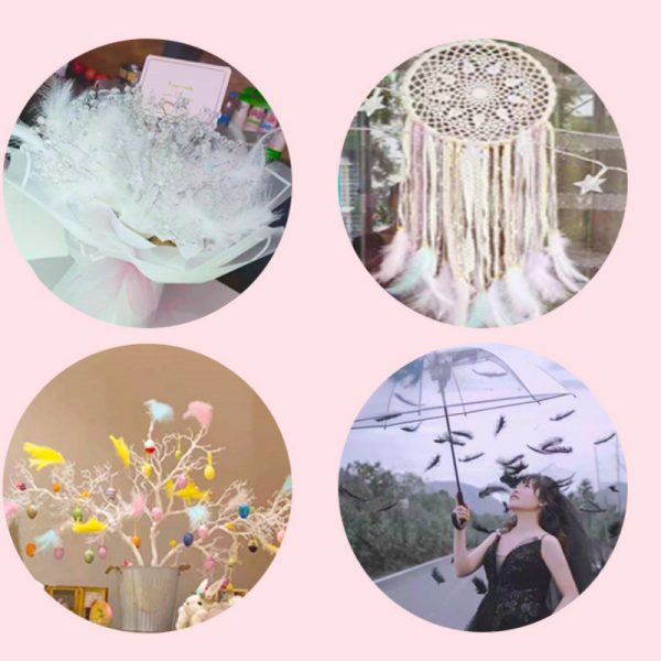 Lông vũ trang trí handmade nhiều màu (túi 50–100 cái)