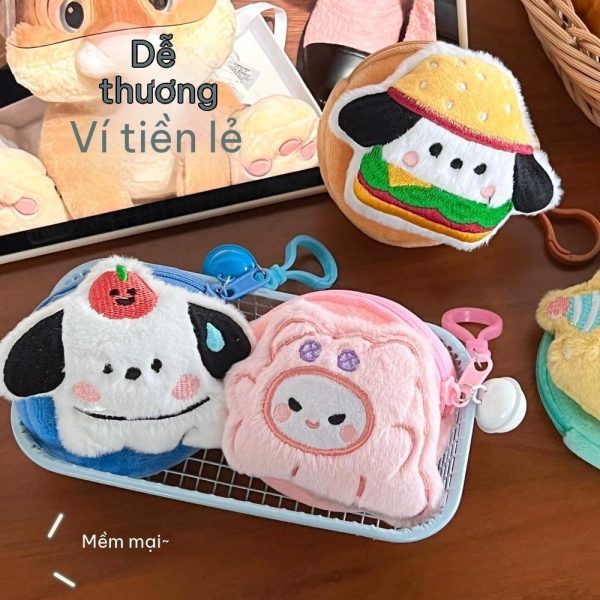 Móc khóa bông kawaii treo balo nhiều mẫu