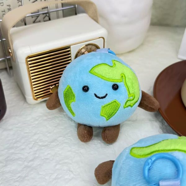 Móc khóa bông kawaii treo balo nhiều mẫu - Địa cầu BL106
