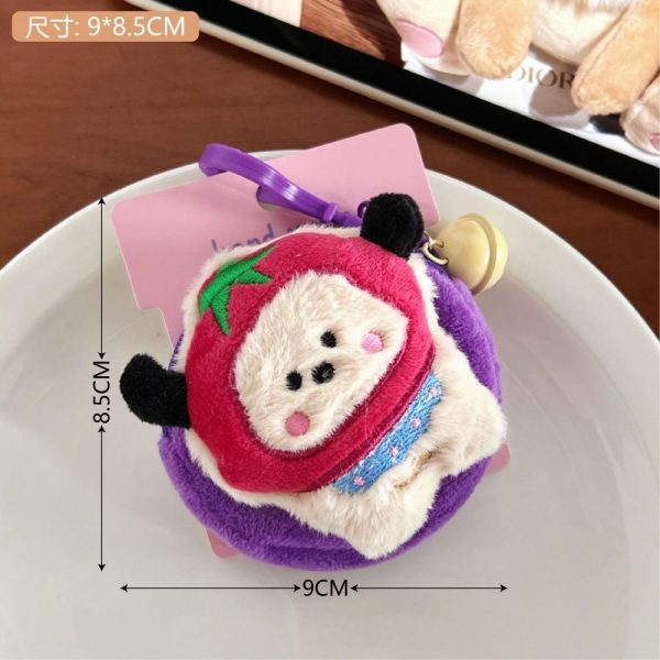 Móc khóa bông kawaii treo balo nhiều mẫu - Kèm túi mini BL70 - Cún dâu