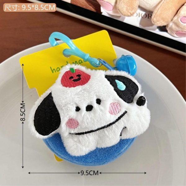 Móc khóa bông kawaii treo balo nhiều mẫu - Kèm túi mini BL70 - Cún táo