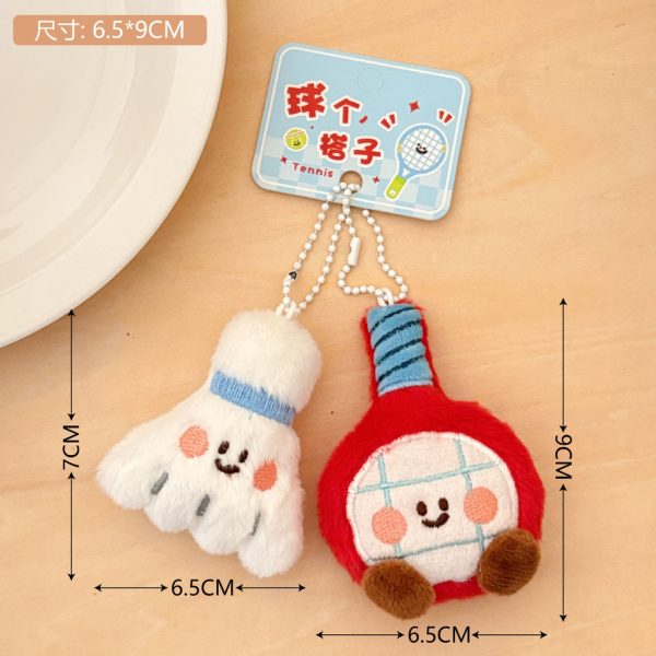 Móc khóa bông kawaii treo balo nhiều mẫu - Thể thao BL76 - Cầu lông đỏ