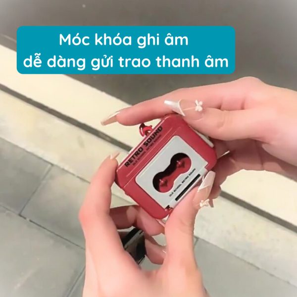 Móc khóa ghi âm hình máy cassette cổ điển K191