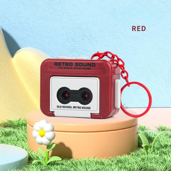 Móc khóa ghi âm hình máy cassette cổ điển K191 - Đỏ