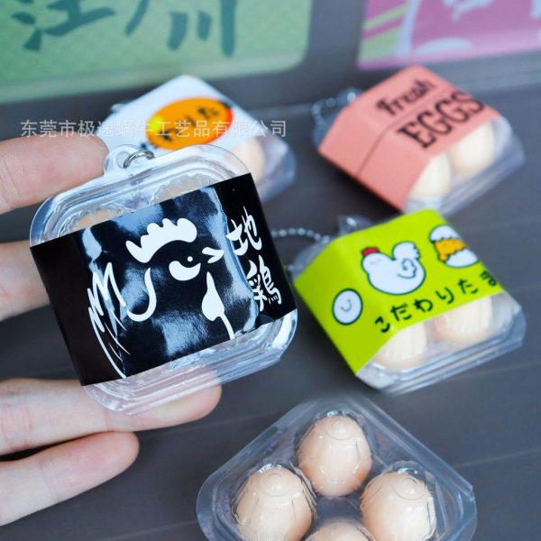 Móc khóa mô hình đồ ăn vặt, đồ dùng phồng 3D