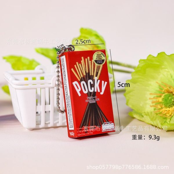 Móc khóa mô hình đồ ăn vặt, đồ dùng phồng 3D - Bánh K260 - Đỏ