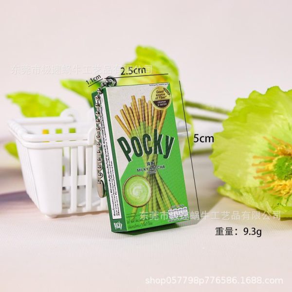 Móc khóa mô hình đồ ăn vặt, đồ dùng phồng 3D - Bánh K260 - Xanh