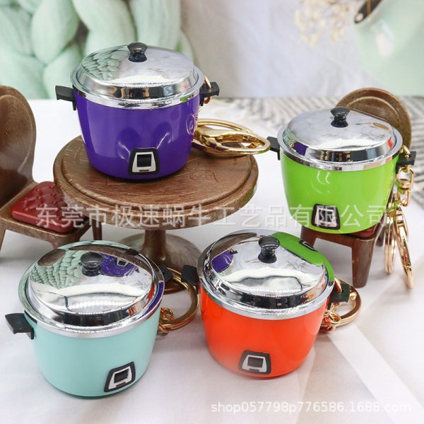 Móc khóa mô hình đồ ăn vặt, đồ dùng phồng 3D - Nồi cơm điện K259