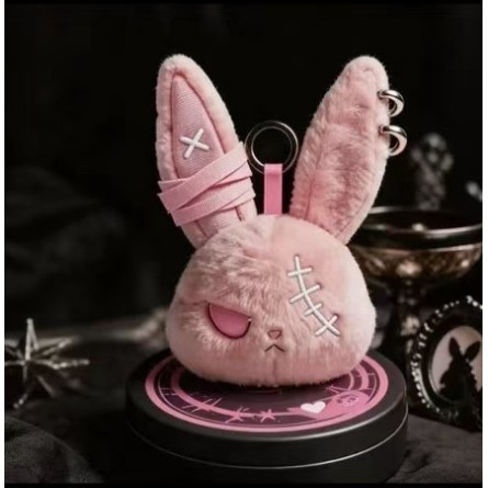 Móc khóa thú hài hước Hàn Quốc nhiều mẫu - Gothic Bunny - hồng
