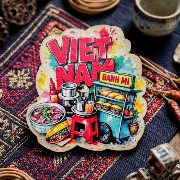 Nam châm gỗ địa danh, món ăn Việt Nam BL219