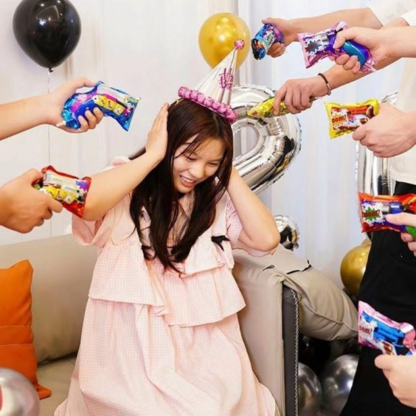 Pháo giấy tiệc: pháo thanh 40cm, pháo phụt kim tuyến