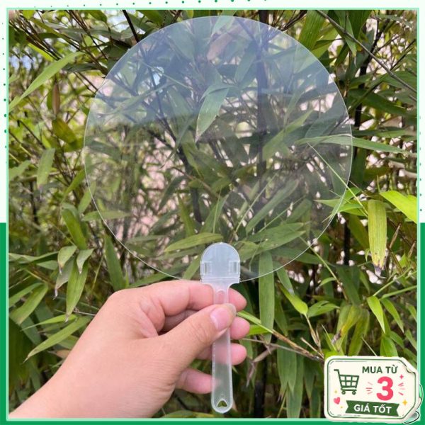 Phôi quạt nhựa tự trang trí K187 - Hình tròn