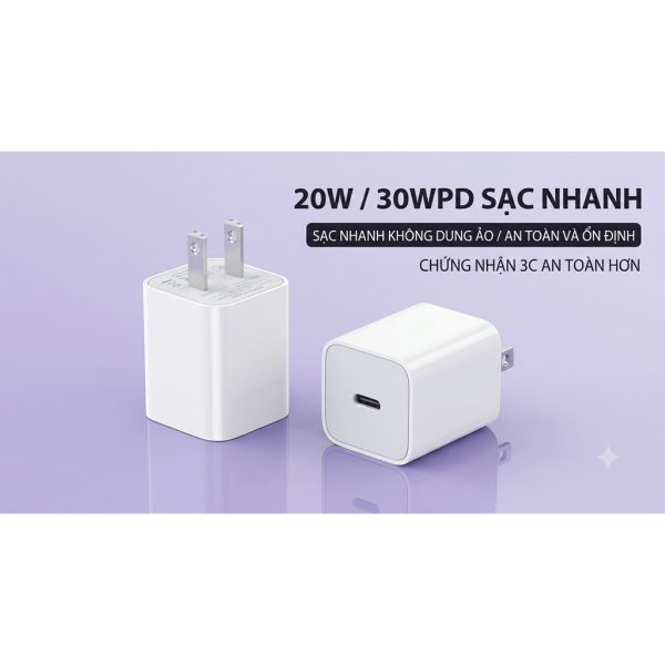 Phụ kiện sạc: dây sạc 3 trong 1 BL141, củ sạc nhanh 20W BL140