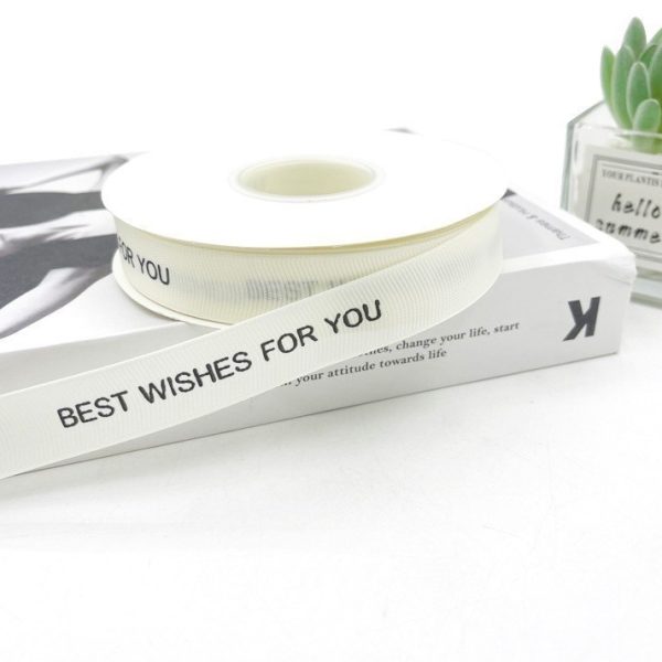 Ruy băng lụa in chữ ruy băng nhiều mẫu RB01, RB11, RB12 - RB01 gân 2cm - Best wishes