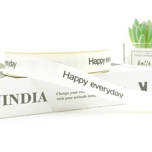 Ruy băng lụa in chữ ruy băng nhiều mẫu RB01, RB11, RB12 - RB01 gân 2cm - Happy everyday