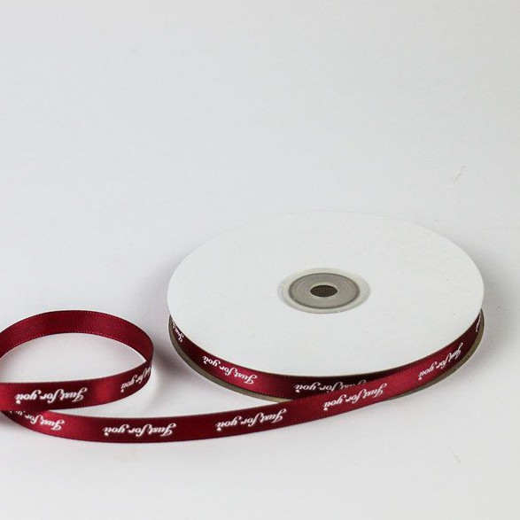 Ruy băng lụa in chữ ruy băng nhiều mẫu RB01, RB11, RB12 - RB12 1cm - Đỏ