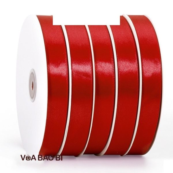 Ruy băng lụa satin bản 2cm cuộn 91m RB05 - Đỏ tươi